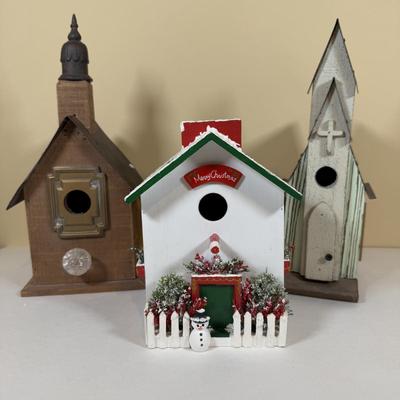 LOT 63B: Holy Family Love Sculpture, Church Birdhouses & More Religious Decor
