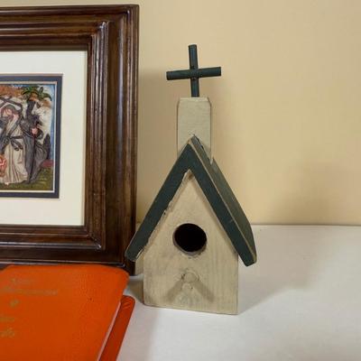 LOT 63B: Holy Family Love Sculpture, Church Birdhouses & More Religious Decor