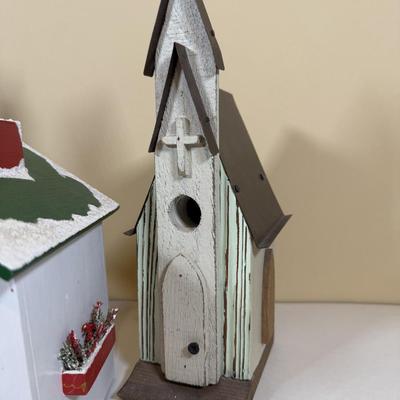 LOT 63B: Holy Family Love Sculpture, Church Birdhouses & More Religious Decor