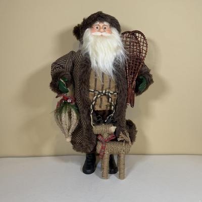 LOT 64B: Mrs Claus in Rocking Chair, White Santa, Woodland Santa & Chimney Sculpture