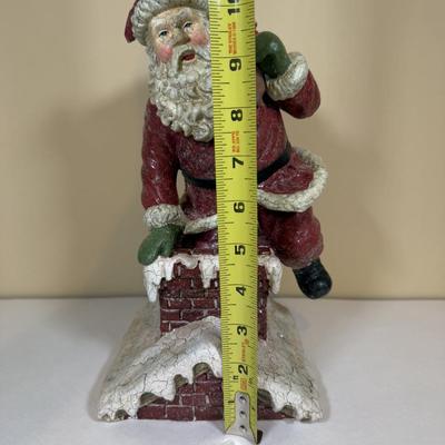 LOT 64B: Mrs Claus in Rocking Chair, White Santa, Woodland Santa & Chimney Sculpture