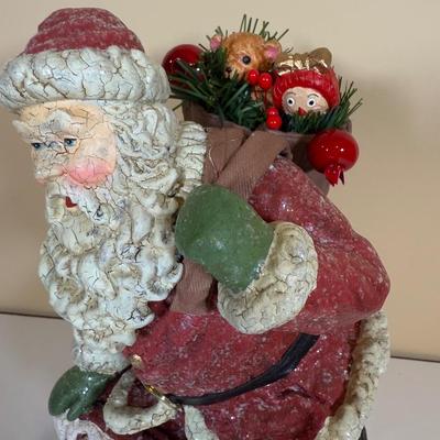 LOT 64B: Mrs Claus in Rocking Chair, White Santa, Woodland Santa & Chimney Sculpture