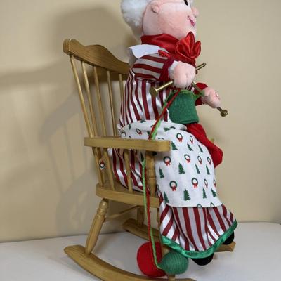 LOT 64B: Mrs Claus in Rocking Chair, White Santa, Woodland Santa & Chimney Sculpture