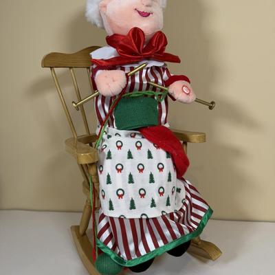 LOT 64B: Mrs Claus in Rocking Chair, White Santa, Woodland Santa & Chimney Sculpture