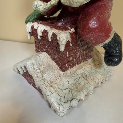 LOT 64B: Mrs Claus in Rocking Chair, White Santa, Woodland Santa & Chimney Sculpture