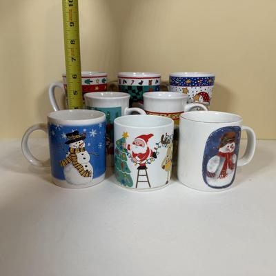 LOT 70B: Lenox Holiday Thermos & Lamb Figurine, Pfaltzgraff Holiday Dishes, Christmas Mugs & More