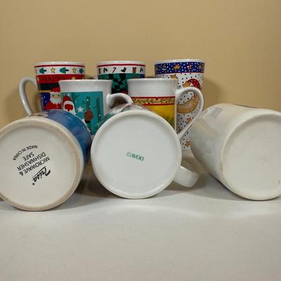 LOT 70B: Lenox Holiday Thermos & Lamb Figurine, Pfaltzgraff Holiday Dishes, Christmas Mugs & More