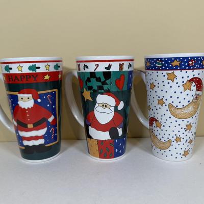LOT 70B: Lenox Holiday Thermos & Lamb Figurine, Pfaltzgraff Holiday Dishes, Christmas Mugs & More