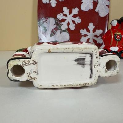 LOT 70B: Lenox Holiday Thermos & Lamb Figurine, Pfaltzgraff Holiday Dishes, Christmas Mugs & More