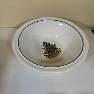 LOT 70B: Lenox Holiday Thermos & Lamb Figurine, Pfaltzgraff Holiday Dishes, Christmas Mugs & More