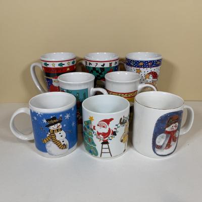 LOT 70B: Lenox Holiday Thermos & Lamb Figurine, Pfaltzgraff Holiday Dishes, Christmas Mugs & More