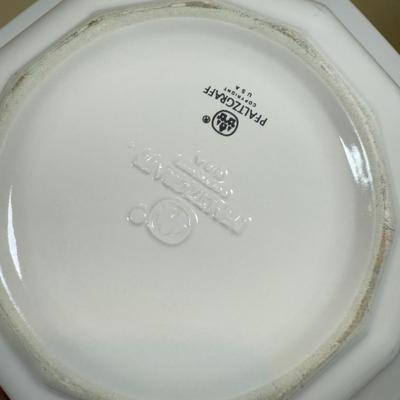 LOT 70B: Lenox Holiday Thermos & Lamb Figurine, Pfaltzgraff Holiday Dishes, Christmas Mugs & More