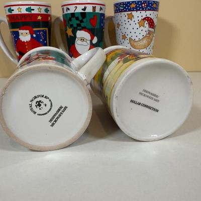 LOT 70B: Lenox Holiday Thermos & Lamb Figurine, Pfaltzgraff Holiday Dishes, Christmas Mugs & More