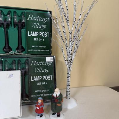 LOT 71B: Department 56 Village Trees, Accessories, Light Cords & More