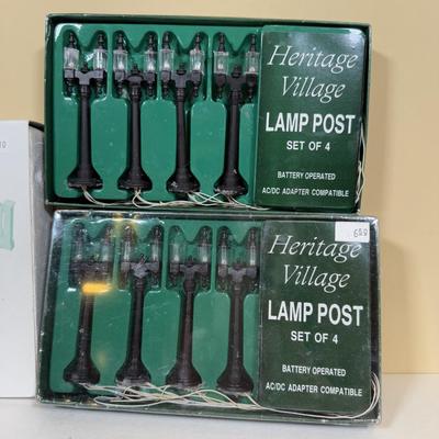 LOT 71B: Department 56 Village Trees, Accessories, Light Cords & More