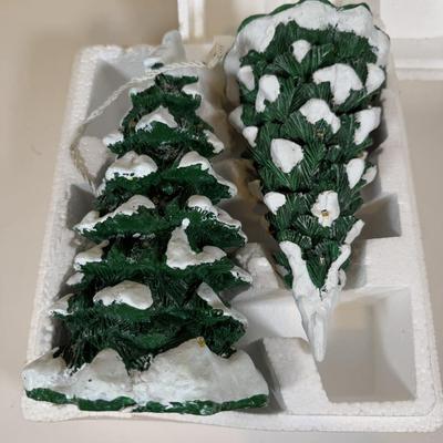 LOT 71B: Department 56 Village Trees, Accessories, Light Cords & More
