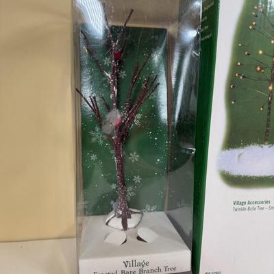 LOT 71B: Department 56 Village Trees, Accessories, Light Cords & More