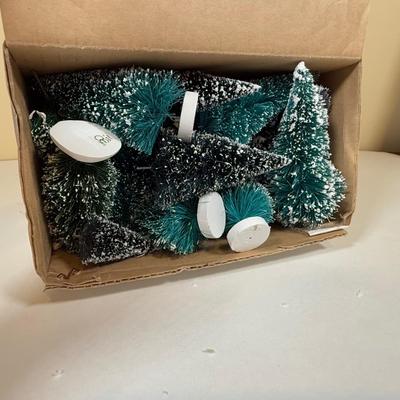 LOT 71B: Department 56 Village Trees, Accessories, Light Cords & More