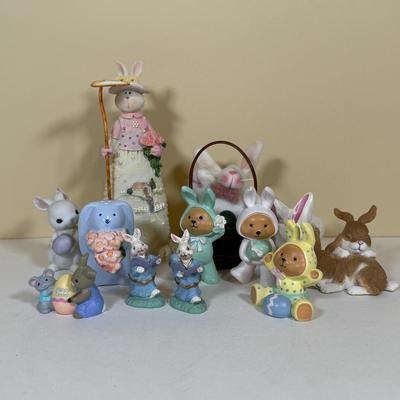 LOT 72B: Spring Home Decor Collection - Avon Egg Candles, Figurines, Sunflower Bowl w/ Bunnies & More