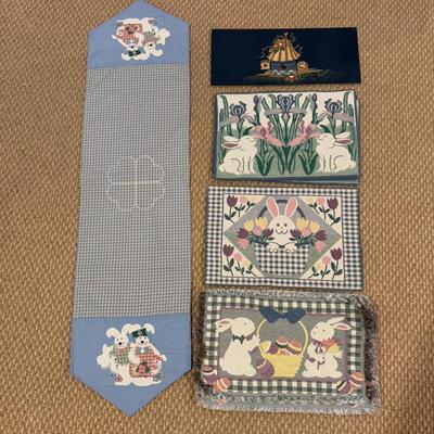 LOT 72B: Spring Home Decor Collection - Avon Egg Candles, Figurines, Sunflower Bowl w/ Bunnies & More