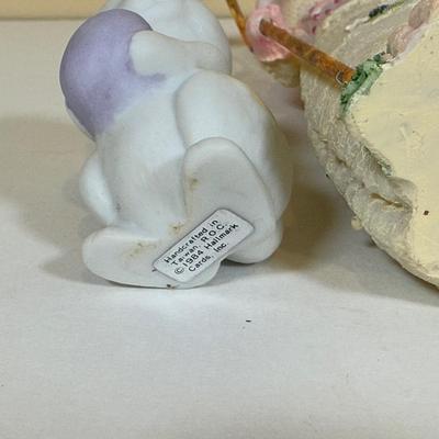 LOT 72B: Spring Home Decor Collection - Avon Egg Candles, Figurines, Sunflower Bowl w/ Bunnies & More