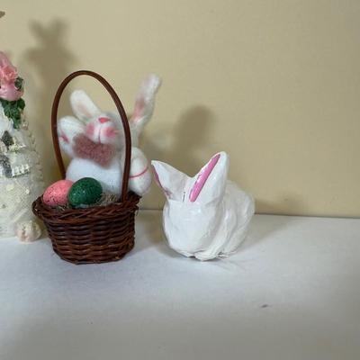 LOT 72B: Spring Home Decor Collection - Avon Egg Candles, Figurines, Sunflower Bowl w/ Bunnies & More