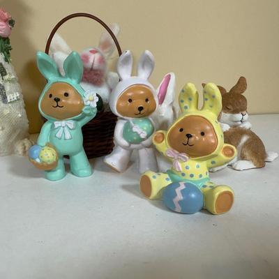 LOT 72B: Spring Home Decor Collection - Avon Egg Candles, Figurines, Sunflower Bowl w/ Bunnies & More