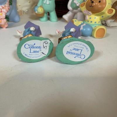 LOT 72B: Spring Home Decor Collection - Avon Egg Candles, Figurines, Sunflower Bowl w/ Bunnies & More