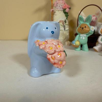 LOT 72B: Spring Home Decor Collection - Avon Egg Candles, Figurines, Sunflower Bowl w/ Bunnies & More