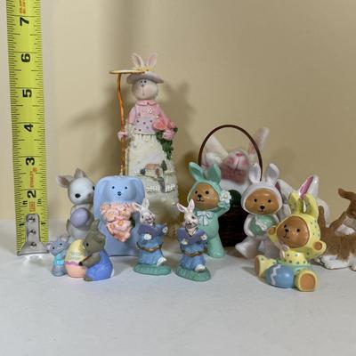 LOT 72B: Spring Home Decor Collection - Avon Egg Candles, Figurines, Sunflower Bowl w/ Bunnies & More