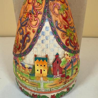 LOT 73B: Autumn Halloween Home Decor Collection - Jim Shore Bountiful Angel w/ Box, 1988 Scioto Mold Grumpy Jack O Lantern & More