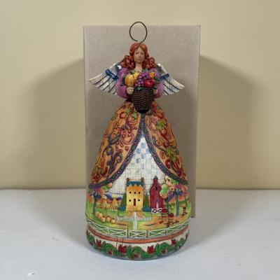 LOT 73B: Autumn Halloween Home Decor Collection - Jim Shore Bountiful Angel w/ Box, 1988 Scioto Mold Grumpy Jack O Lantern & More