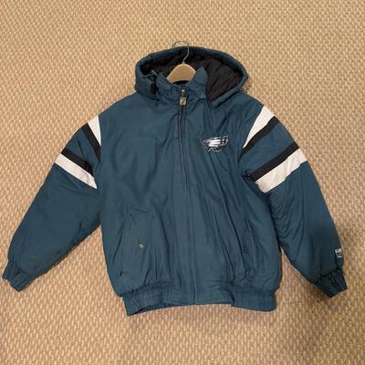 LOT 74B: 1990s Eagles NFL Football Game Day 7 Logo Windbreaker Jacket (Size Large)