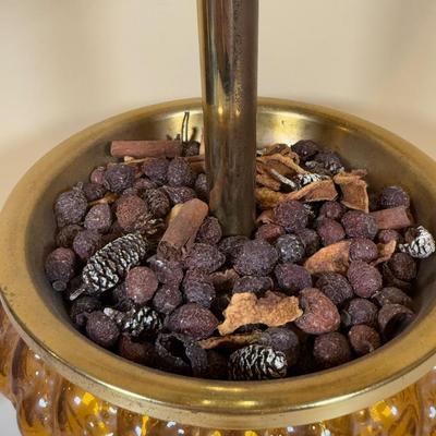 LOT 78B: Vintage Amber Glass Lamp (24")