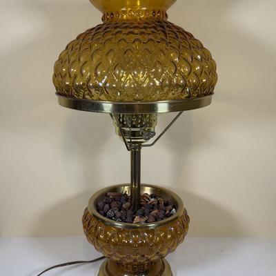 LOT 78B: Vintage Amber Glass Lamp (24")