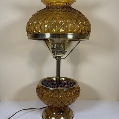 LOT 78B: Vintage Amber Glass Lamp (24")