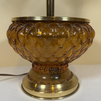 LOT 78B: Vintage Amber Glass Lamp (24")