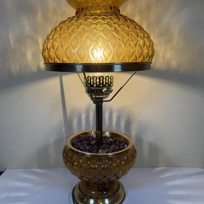 LOT 78B: Vintage Amber Glass Lamp (24")
