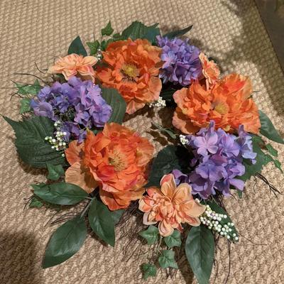 LOT 79B: Large Collection of Spring Faux Flowers & Wreaths
