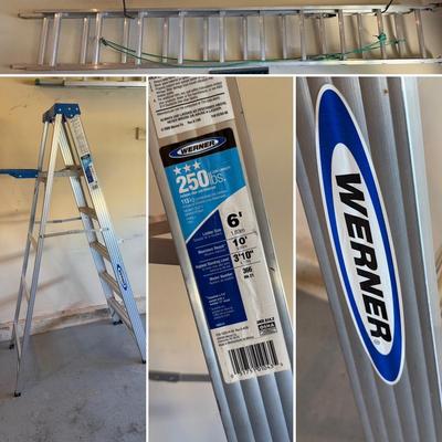 LOT 125G: 2 Werner Ladders - 6’ & Extension Ladder