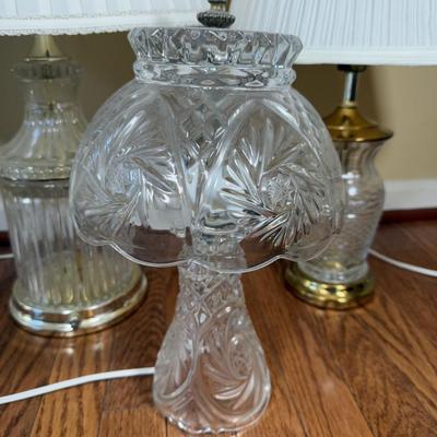 LOT 129L: Three Crystal Table Lamps