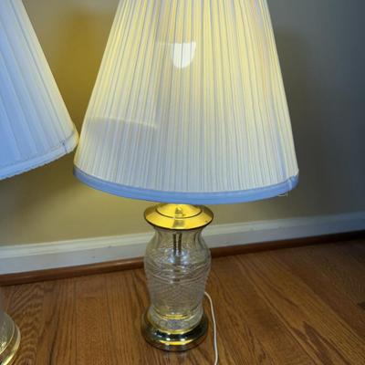 LOT 129L: Three Crystal Table Lamps