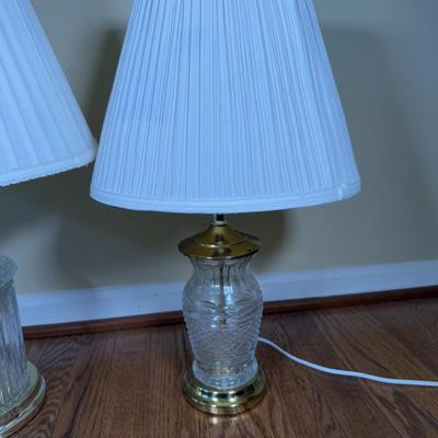 LOT 129L: Three Crystal Table Lamps