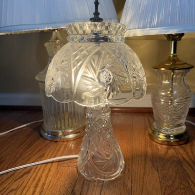 LOT 129L: Three Crystal Table Lamps