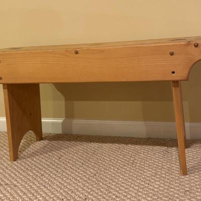 LOT 161B: Painted Apple Decor Table & Red Side Table w/ Baskets