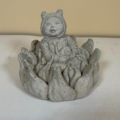 LOT 165B: Lefton Sandy Hook Lighthouse, Shaped Driftwood, Swirl Glitter Bird Sculpture, Carruth Frog Baby Sculpture & More