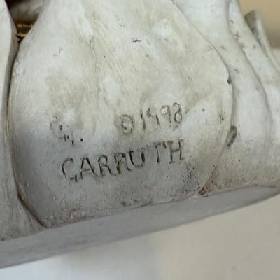 LOT 165B: Lefton Sandy Hook Lighthouse, Shaped Driftwood, Swirl Glitter Bird Sculpture, Carruth Frog Baby Sculpture & More