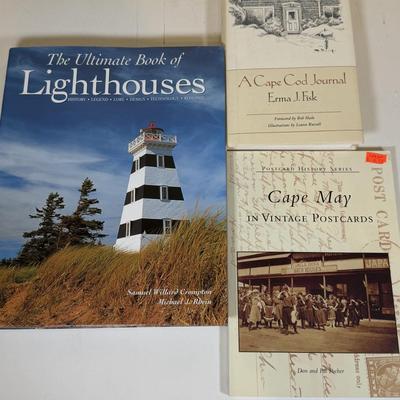 LOT 165B: Lefton Sandy Hook Lighthouse, Shaped Driftwood, Swirl Glitter Bird Sculpture, Carruth Frog Baby Sculpture & More