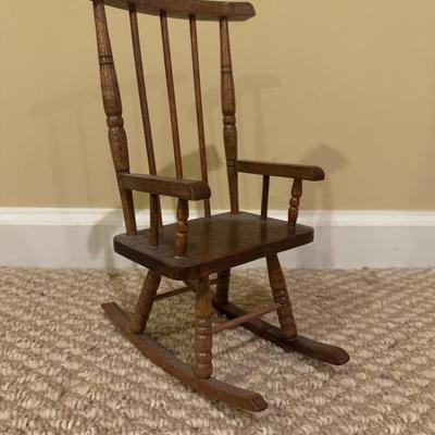 LOT 167B: Child's Rocking Chair & Two Mini Home Decor Rocking Chairs