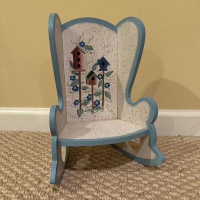 LOT 167B: Child's Rocking Chair & Two Mini Home Decor Rocking Chairs